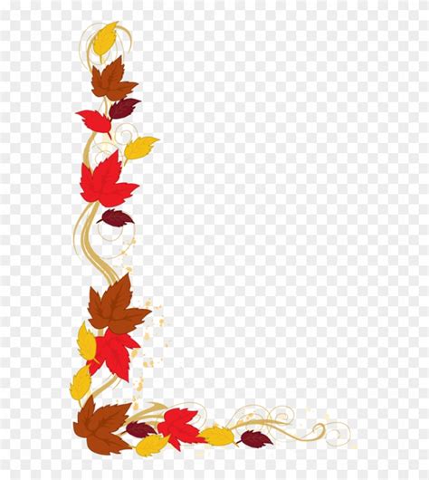 Clip Art Of An Autumn Leaf Border - Thanksgiving Clip Art Borders, HD Png Download - 640x859 ...