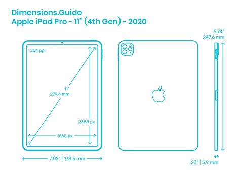 Apple iPad Pro - 11" (4th Gen) - 2020 Dimensions & Drawings | Dimensions.Guide