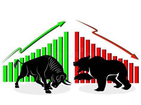 Bull And Bear Stock Market Growth Chart Symbols Stock Illustration ...