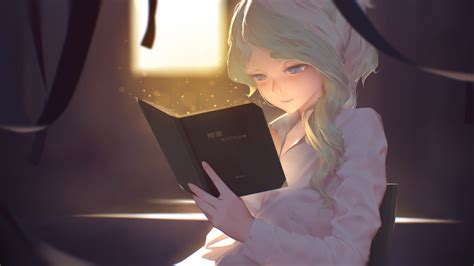 Anime Girl Reading Book Wallpapers - Wallpaper Cave