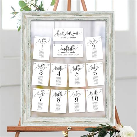 Wedding Seating Chart Cards Template Modern Calligraphy Denmark | ubicaciondepersonas.cdmx.gob.mx