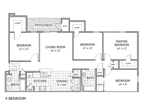 Four Bedroom Apartment Floor Plan | Viewfloor.co