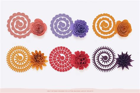 Rolled Paper Flower 3d Template Svg Dxf Cut File For | Images and Photos finder