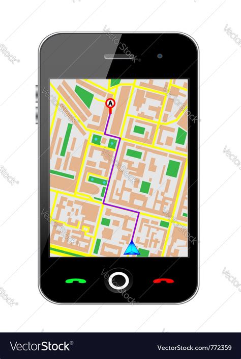 Cellphone gps Royalty Free Vector Image - VectorStock