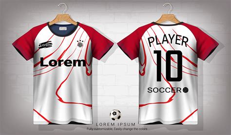 Soccer jersey and t-shirt sport mockup template, Graphic design for football kit or activewear ...