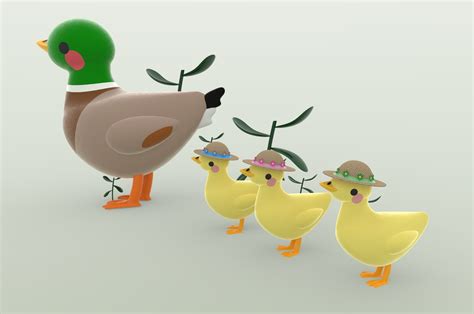 Free STL file Duck and babies・3D print design to download・Cults