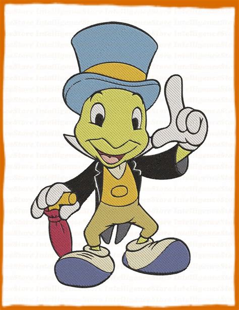 Jiminy Cricket Pinocchio Filled Embroidery Design 12 - Instant Download | Jiminy cricket, Disney ...