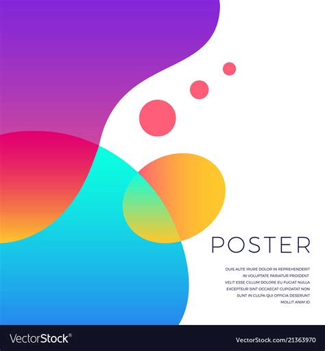 Colorful abstract shapes poster design Royalty Free Vector