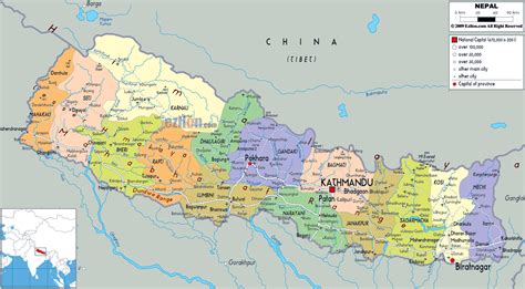 Large political and administrative map of Nepal with roads, cities and airports | Nepal | Asia ...