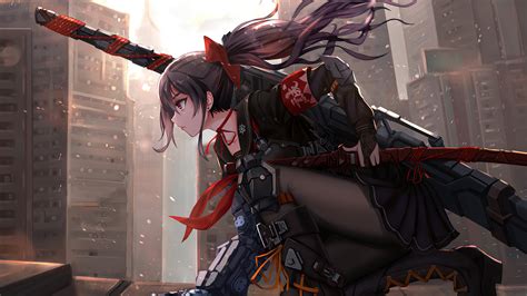 3840x2160 Anime Cyber Arm Sword Girl 4k 4K ,HD 4k Wallpapers,Images,Backgrounds,Photos and Pictures