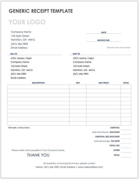 Download Free PDF Receipt Templates | Smartsheet (2022)