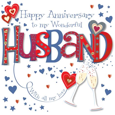 Wonderful Husband Happy Anniversary Greeting Card | Cards | Love Kates