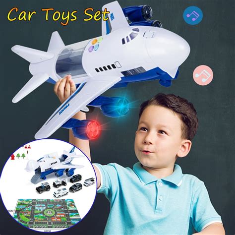 Transport Cargo Toy with Large Play Mat Airplane Track Toy,Kids Aircraft Toy Set Cargo Toy Set ...