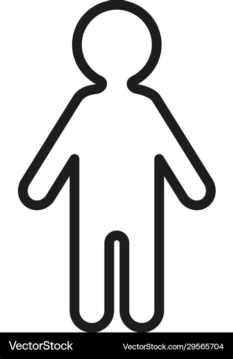 Outline silhouette icon - male person Royalty Free Vector