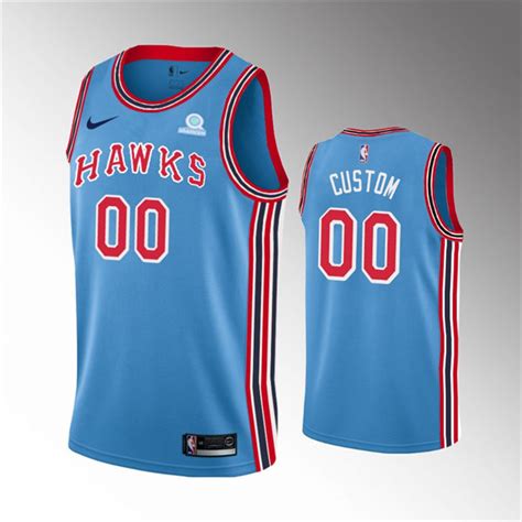 Mens Youth Atlanta Hawks Custom Nike Blue 50th Anniversary Classic Jersey