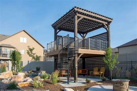 2-Story Pergola Deck — 2x the Outdoor Living Space | Deck designs backyard, Outdoor living, Deck ...