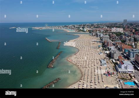 Aerial view of Rimini beach, Italy Stock Photo - Alamy