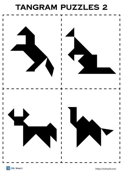 32 free printable tangram puzzles (PDF) - ESL Vault