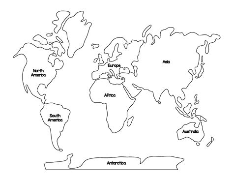 Printable Blank World Map Continents