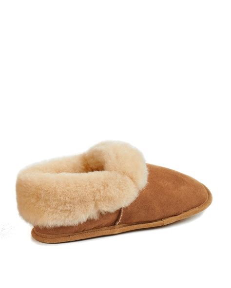 Men's Soft Leather Sole Sheepskin Slippers: FurHatWorld.com