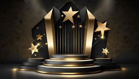 Award ceremony background with podium and 3d gold star element. 21970580 Stock Photo at Vecteezy