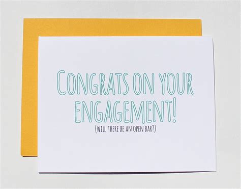 Funny Engagement Card Engagement Congrats Card by JadeCourtPaper