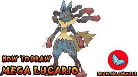 How To Draw Mega Lucario Pokemon | Drawing Animals