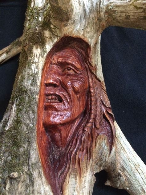 Billy Reynolds at www.smokypearlart.com Name: Native American Spirit Face Media: Wood Carving ...