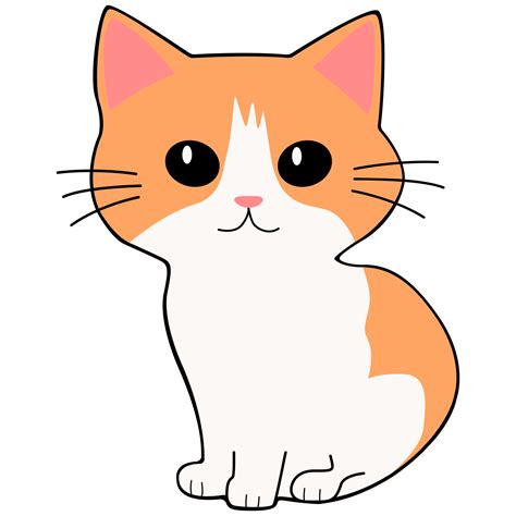 Cat clipart icon flat design on transparent background, animal isolated clipping path element ...