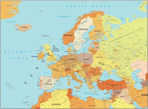 High Resolution Europe Map - GIS Geography