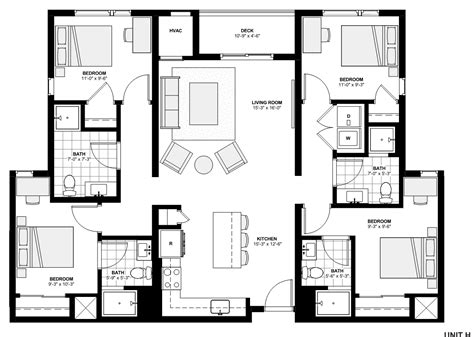 Master Bedroom Floor Plans 24X24 Tile Countertops : 4 Bed / 4 Bath - Current Midtown : Dwellings ...