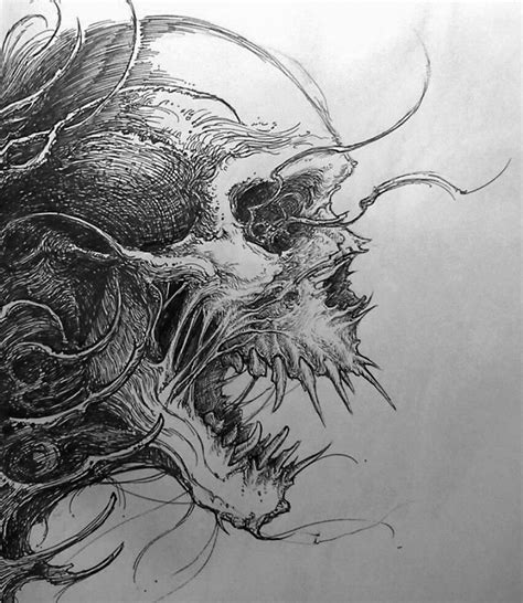 Creepy Skull Drawing at PaintingValley.com | Explore collection of Creepy Skull Drawing