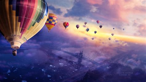 Air Balloons Sunset 4k Wallpaper,HD Artist Wallpapers,4k Wallpapers,Images,Backgrounds,Photos ...