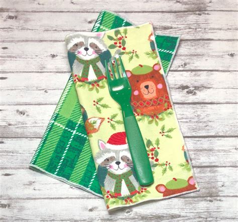 Christmas Cloth Napkins Set of 2 4 6 Kids Cloth Napkins - Etsy UK