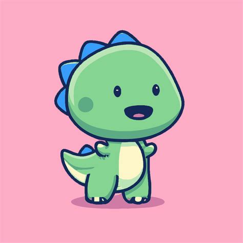 Cute chibi Dinosaur illustration Dinosaur kawaii vector drawing style Dinosaur cartoon 17048286 ...