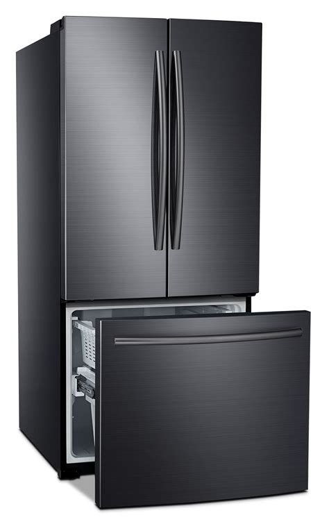 Samsung 22 Cu. Ft. French-Door Refrigerator – Black Stainless Steel RF220NCTASG | The Brick