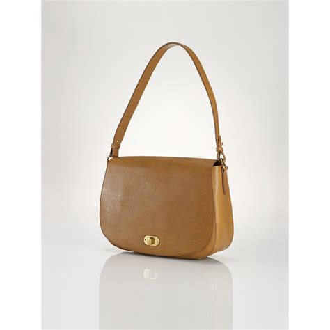 Polo Ralph Lauren Large Leather Saddle Bag in Tan (Brown) - Lyst