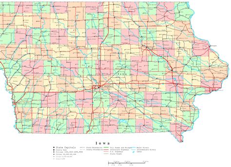 State Of Iowa Map Showing Counties - Darsie Francesca