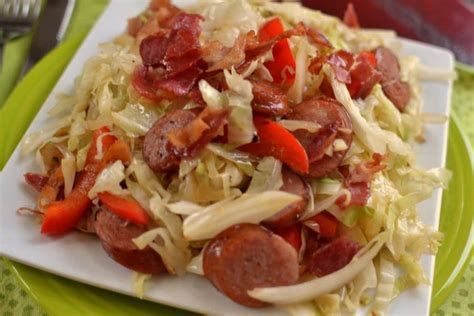 Cabbage Bacon Sausage Stir Fry | Small Town Woman