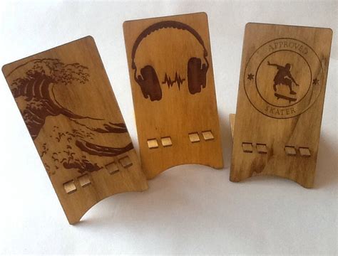 Mobile Phone Stand Laser Cut Etched Universal by HouseofLaser