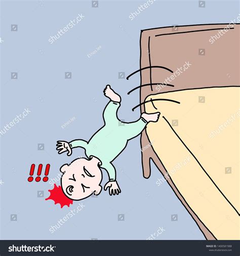 Baby Fell Off Bed Hit His Stock Illustration 1400581988