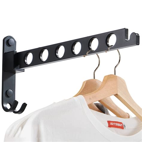 Buy JOOM Retractable Folding Wall Hanger Folding Clothes Hanger Rack Hanging Shelves Clothes ...