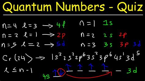 Quantum Numbers Worksheet Answers – E Street Light