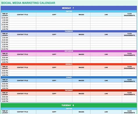 Free Marketing Calendar Template Google Sheets