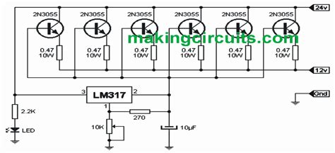 Simple 24V 20 Amp Adjustable Power Supply Circuit