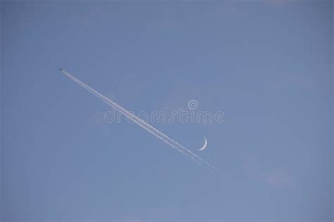 Plane with trail stock image. Image of lead, aviation - 5036303