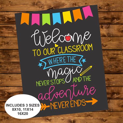 Welcome to Our Classroom Sign, Instant Download, Back to School Class Signs, Printable ...