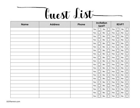 8 Wedding Guest List Template Excel - Perfect Template Ideas