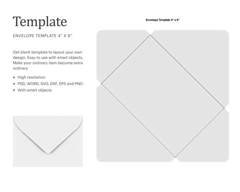 Envelope Template 4 X 6 Blank Envelope Template - Etsy