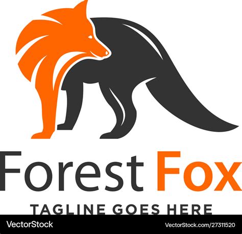 Two color fox logo design template Royalty Free Vector Image